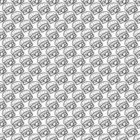 Seamless pattern with burger icons. Black and white hamburger background. Doodle vector burger illustration