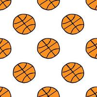Seamless basketball pattern. seamless doodle pattern with basketball ball. vector illustration with basketball ball on white background