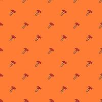 Seamless vector pattern with construction hammer. Colored construction tools background. Doodle construction pattern
