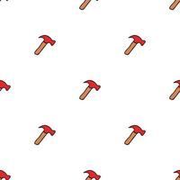 Seamless vector pattern with construction hammer. Colored construction tools background. Doodle construction pattern