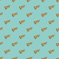 Seamless pizza pattern. Colored pizza background. Doodle vector pizza illustration