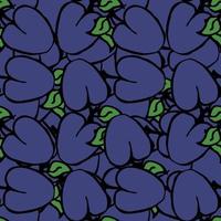 seamless pattern with plum. vector doodle illustration with plum. pattern with blue plum