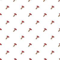 Seamless vector pattern with construction hammer. Colored construction tools background. Doodle construction pattern