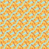 Seamless pizza pattern. Colored pizza background. Doodle vector pizza illustration
