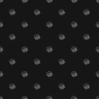 Seamless pattern with burger icons. Black and white hamburger background. Doodle vector burger illustration