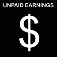 UNPAID EARNINGS CONCEPT ON WEBSITE vector