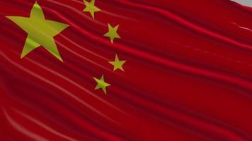 Schleifenanimation der chinesischen Flagge video