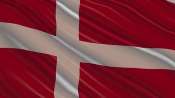 Schleifenanimation der dänischen Flagge video