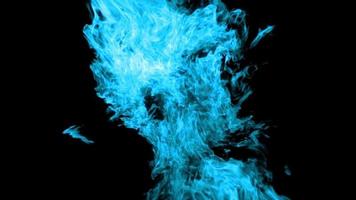 Blue fire explosion effect video