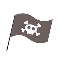 Single element Pirate Flag. Draw illustration in color vector