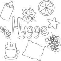 Set on the theme of Hugge in black and white vector