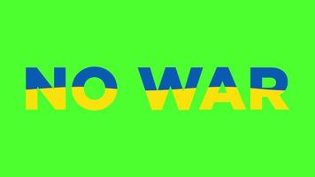 No war word with blue yellow waving. video