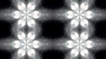 fundo preto e branco de simetria caleidoscópica 4k video