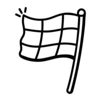 An editable doodle icon of racing flag vector