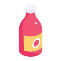 icono isométrico de moda de ketchup vector