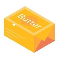 An isometric icon of butter bar vector