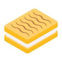 Modern isometric icon of cream biscuit vector