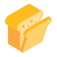 Icon of bread slices isometric design vector