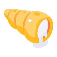 Modern isometric icon of cream roll vector