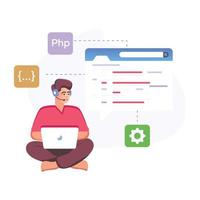 Get this amazing flat illustration of web developer vector