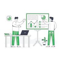 Get this flat illustration of data analysis Business vector