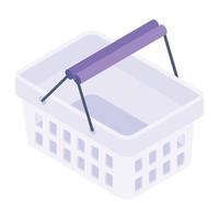 A handy isometric icon of shopping basket vector