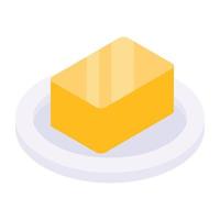 A butter block isometric icon vector