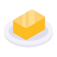 A butter block isometric icon vector