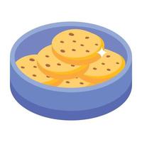 Grab this amazing isometric icon of cookies vector