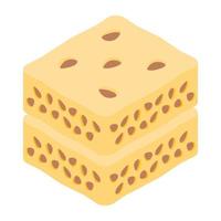 un icono de vector isométrico de pastelería