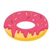 icono de vector isométrico de donut, artículo de confitería