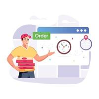 Vector illustration of order time of a food