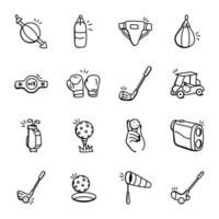 Collection of Games and Athletics Doodles vector