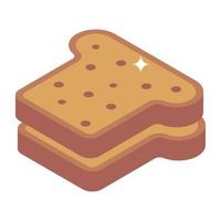 Icon of brown bread slices isometric design vector