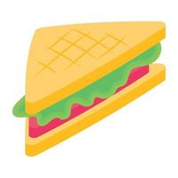 un icono de diseño isométrico de sándwich vector