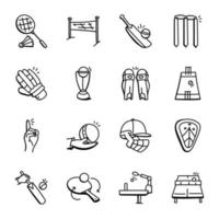 paquete de iconos de doodle de actividades deportivas vector