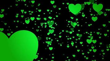 Green love animation background with heart shape video