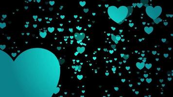 ljusblå kärlek animation bakgrund med hjärtform video