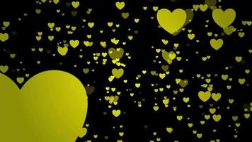 sfondo di animazione amore giallo a forma di cuore