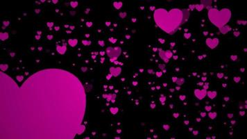 Pink love animation background with heart shape video