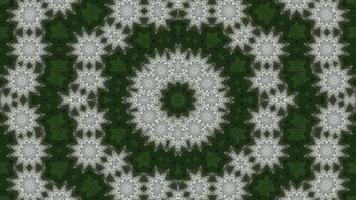 fondo caleidoscópico de patrón blanco y verde.