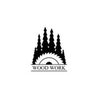 vector de diseño de logotipo de trabajo de madera.