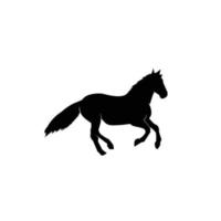 Silhouette of horse. Vector flat design.