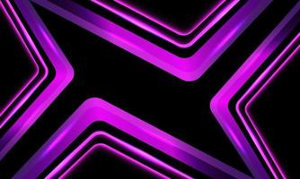 curva geométrica de luz púrpura abstracta en vector de fondo de tecnología futurista moderna de diseño negro