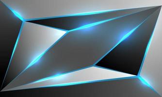 vector de fondo de tecnología futurista moderna de diseño de luz azul geométrico triángulo plateado abstracto