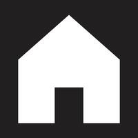 white vector home solid icon isolated on black background