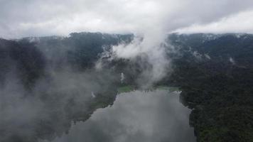 Beautiful scenery of low cloud formation in aerial view. video