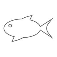 eps10 icono de línea de peces de acuario de vector gris en estilo plano simple aislado en fondo blanco