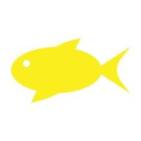 eps10 vector amarillo peces de acuario icono sólido en estilo plano simple aislado en fondo blanco