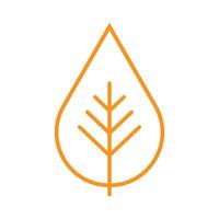 eps10 icono de línea de hoja de vector naranja, logotipo de hoja en estilo plano simple aislado en fondo blanco